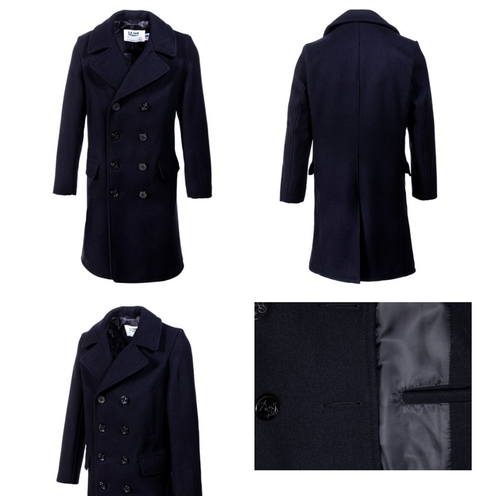 Schott NYC Men's Navy Pea Coat